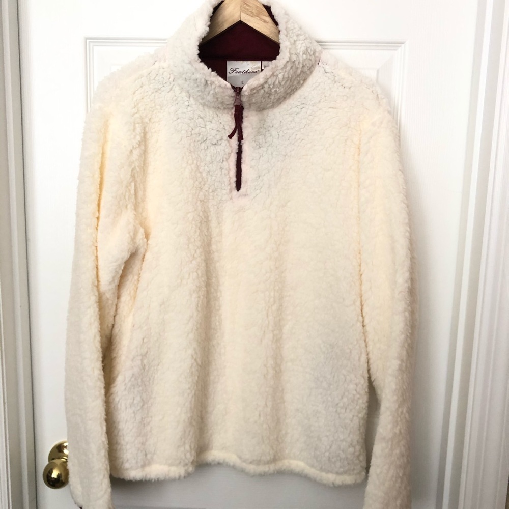 Feathers Sherpa 1/4 Zip Pull Over Sz L